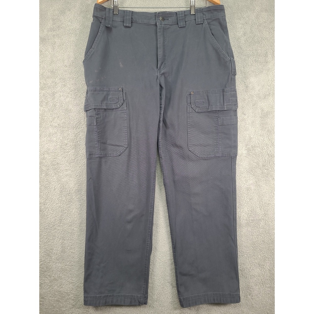 Duluth Trading Co Fire Hose Gray Relaxed Fit Cargo Work Pants Mens 38X32